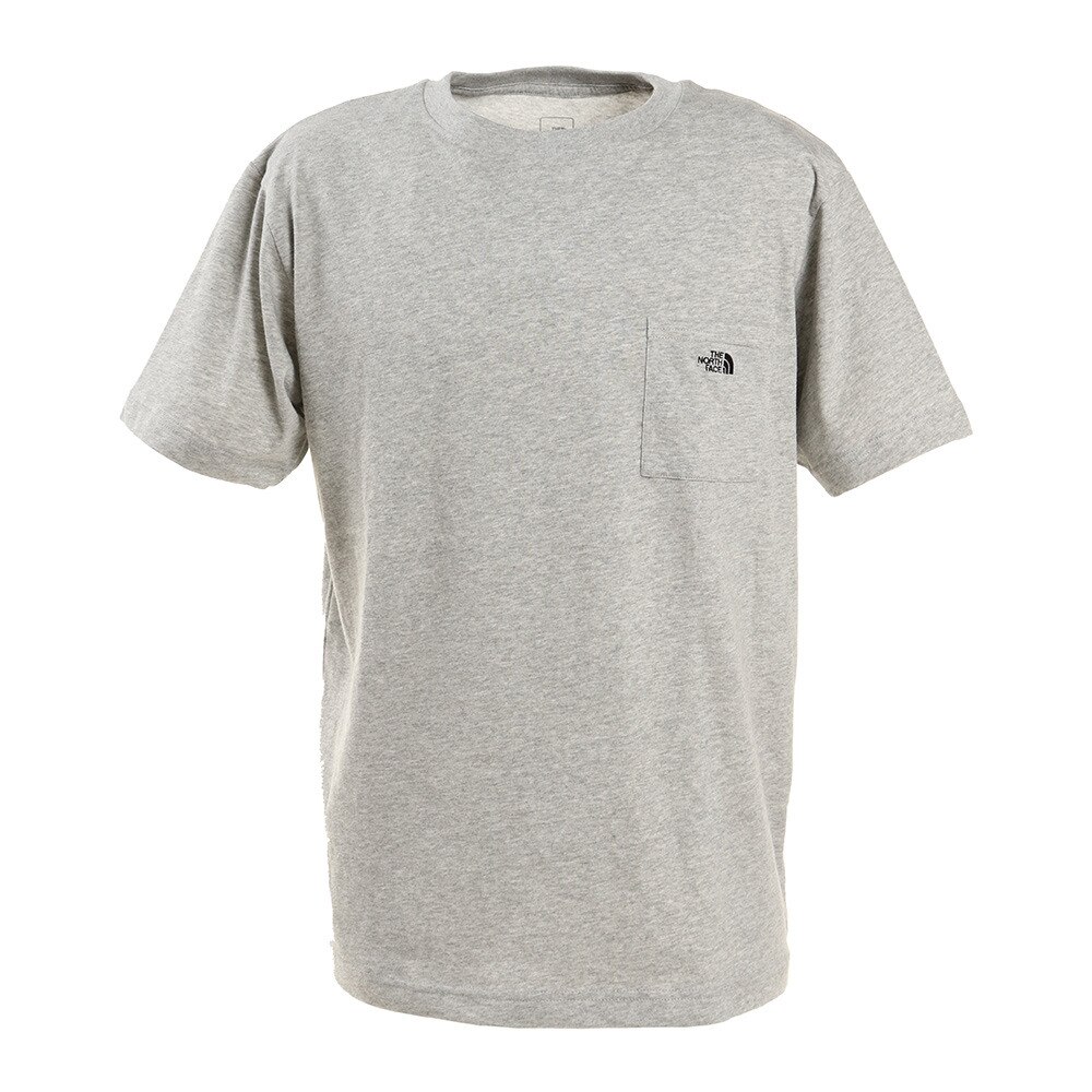  tシャツ 半袖 シンプルロゴポケット NT32003X Z 灰色 グレー 胸ポケット シンプル