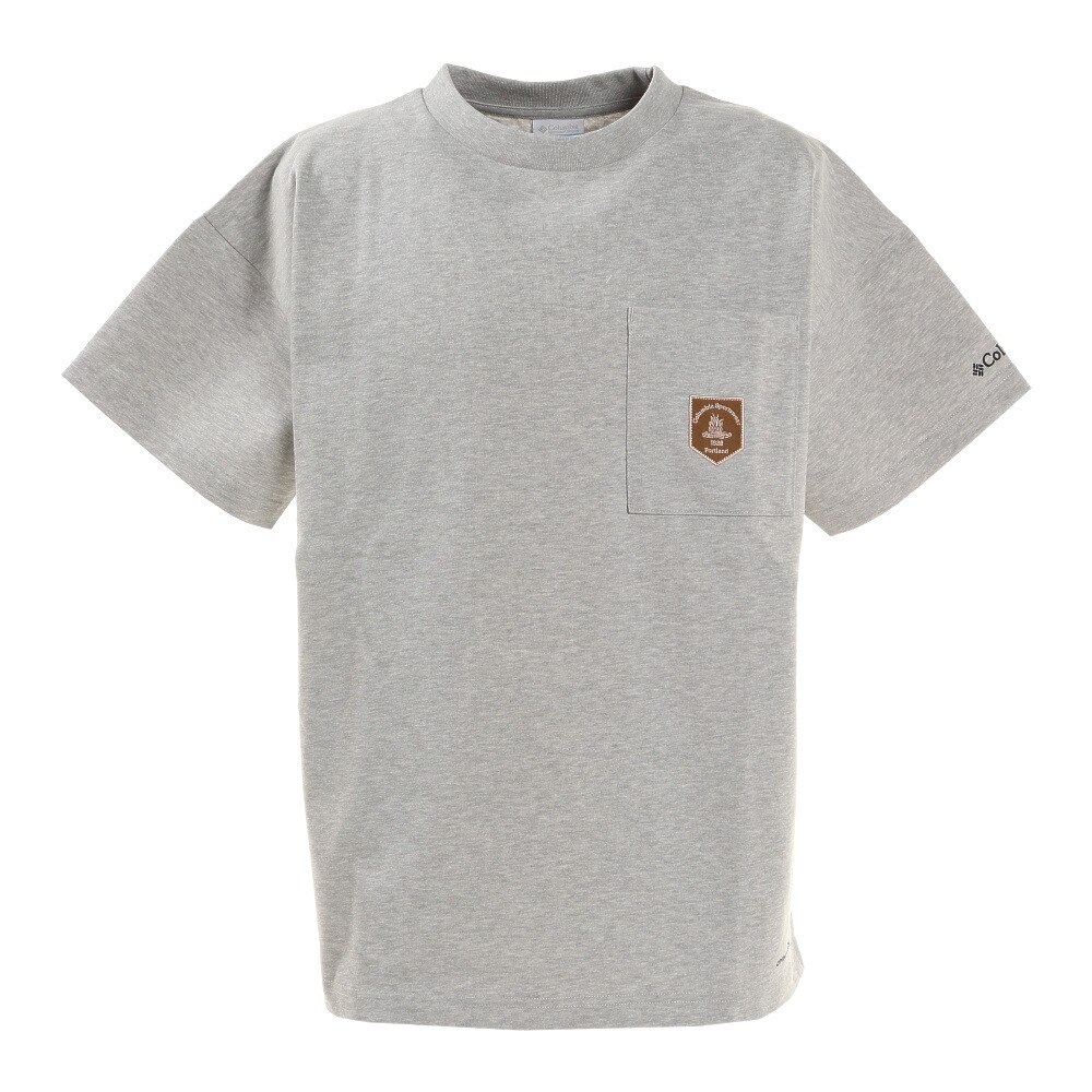  ビッグイエローメドウ 半袖Tシャツ PM0080 039 灰色 グレー ワンポイント 胸ポケット