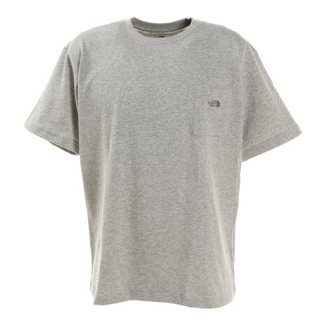 ＜エルブレス＞ 半袖Tシャツ ショートスリーブスモールロゴポケットティー NT321003X Z シンプル グレー ワンポイント 胸ポケット画像