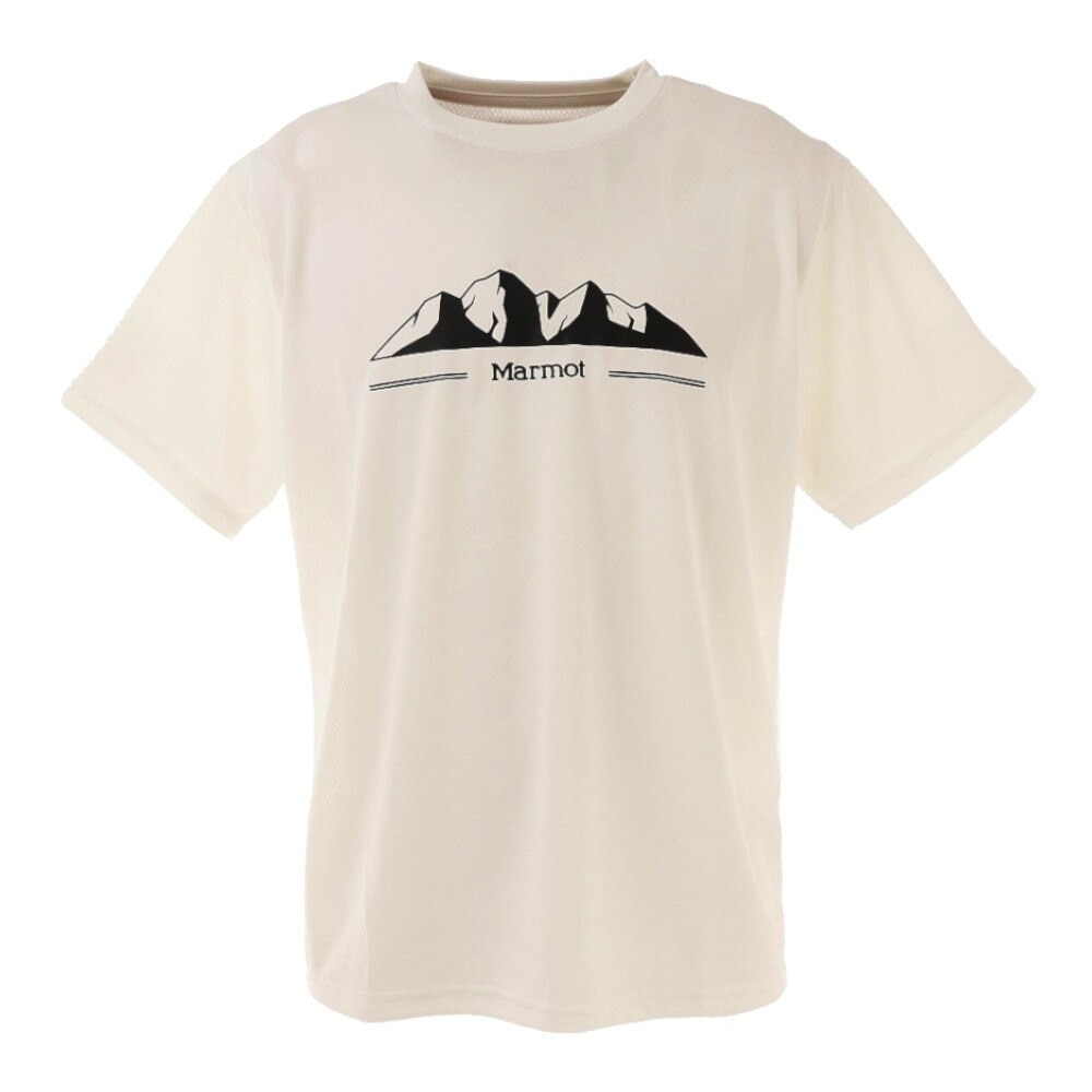 マーモット（Marmot）（メンズ）半袖Tシャツ ホワイト TOMRJA61XB WH ティーシャツ トップス カジュアル アウトドア クルーネック シンプル UVカット プリント