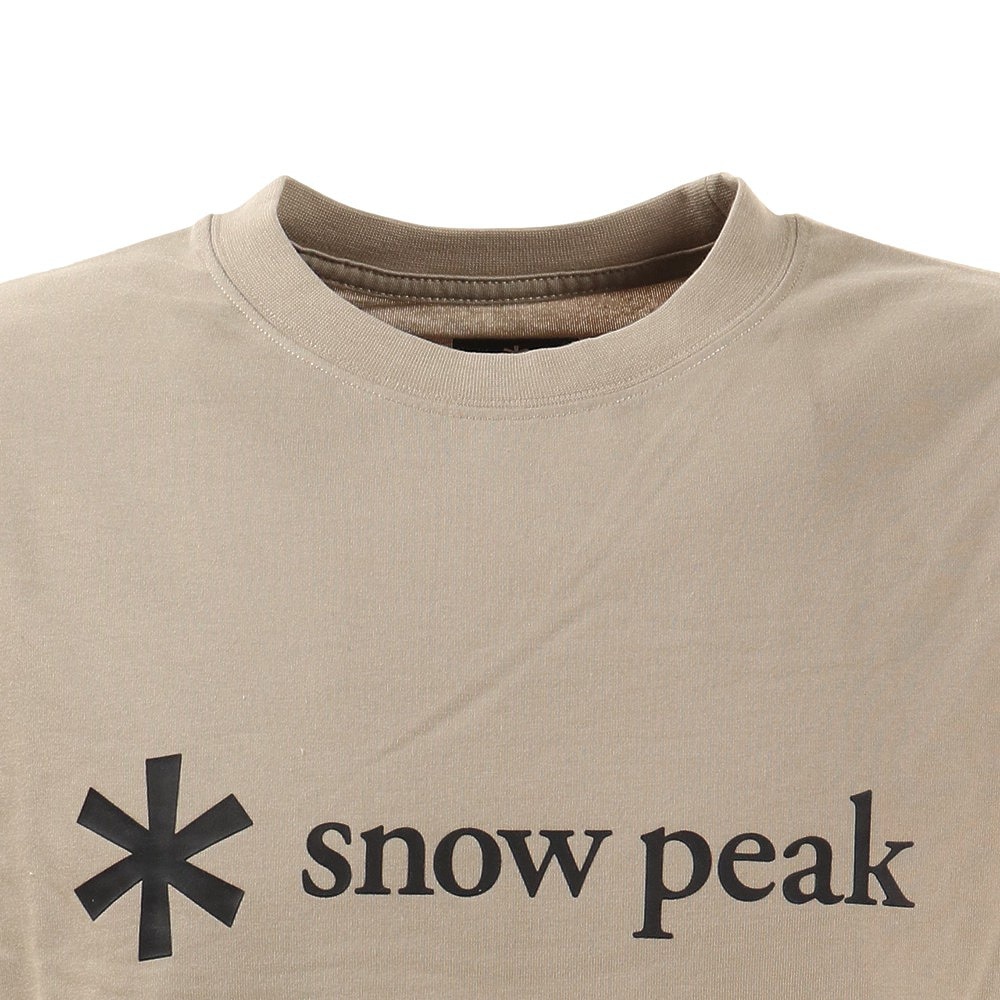 スノーピーク（snow peak）（メンズ）ロゴTシャツ ベージュSPS-TS-21SU001BG 半袖ティーシャツ トップス カジュアル アウトドア クルーネック