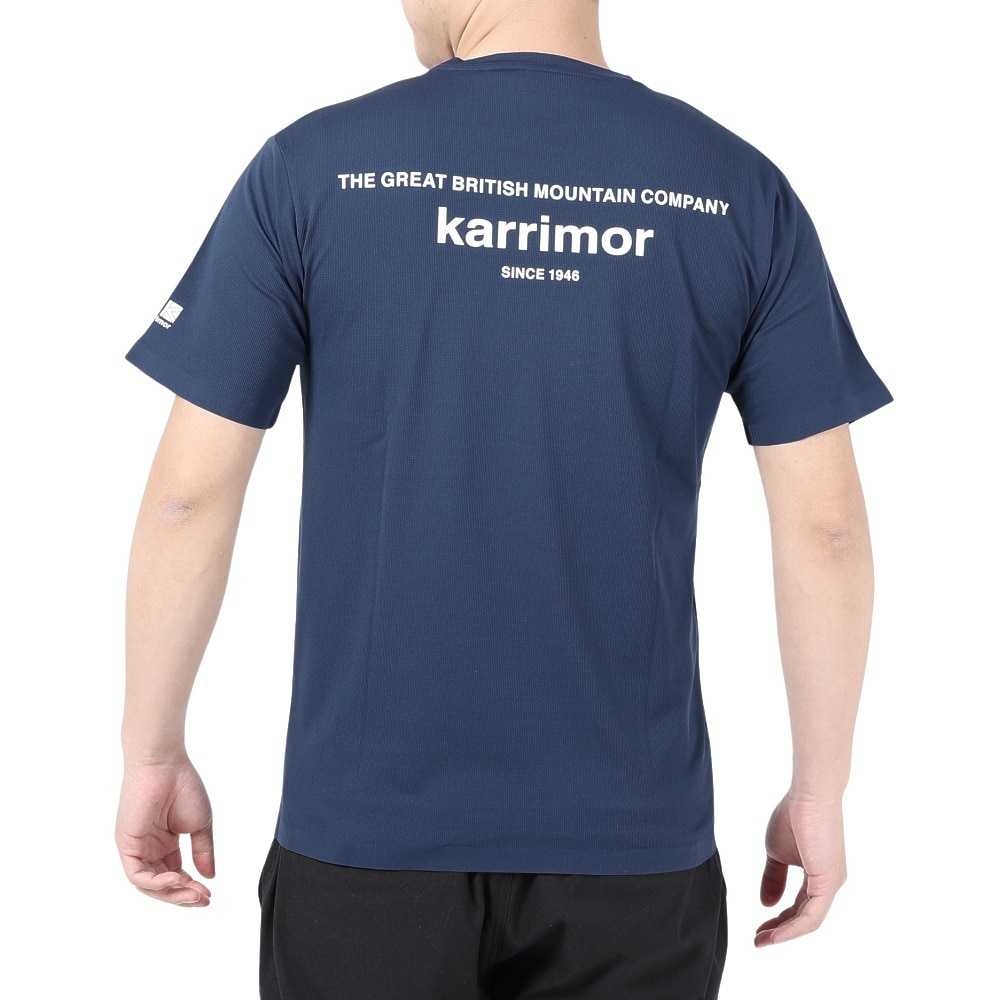 カリマー（karrimor）（メンズ）半袖Tシャツ クイック ドライ ロゴ S/S T 101369-5000 ネイビー トップス 抗菌 防臭 吸水速乾 