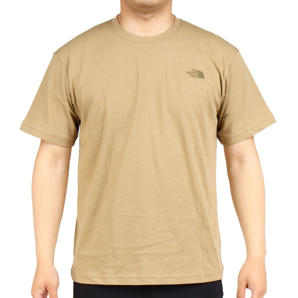 ノースフェイス（THE NORTH FACE）（メンズ）半袖 Tシャツ TNFスクエアロゴティー NT32202X KT ケルプタン ベージュ  アウトドア・キャンプ用品はエルブレス