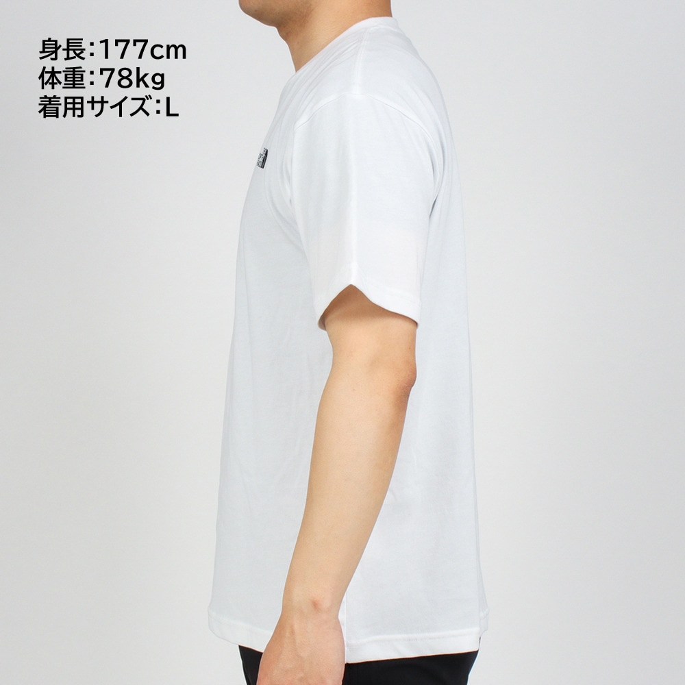 ノースフェイス（THE NORTH FACE）（メンズ）半袖Tシャツ トップス ショートスリーブ TNFスクエアロゴティー NT32202X W  ホワイト バックプリント