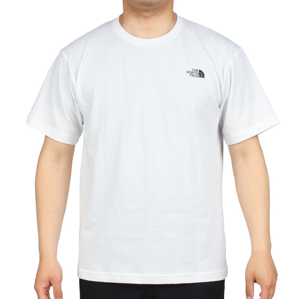 ノースフェイス（THE NORTH FACE）（メンズ）半袖Tシャツ トップス ショートスリーブ TNFスクエアロゴティー NT32202X W  ホワイト バックプリント