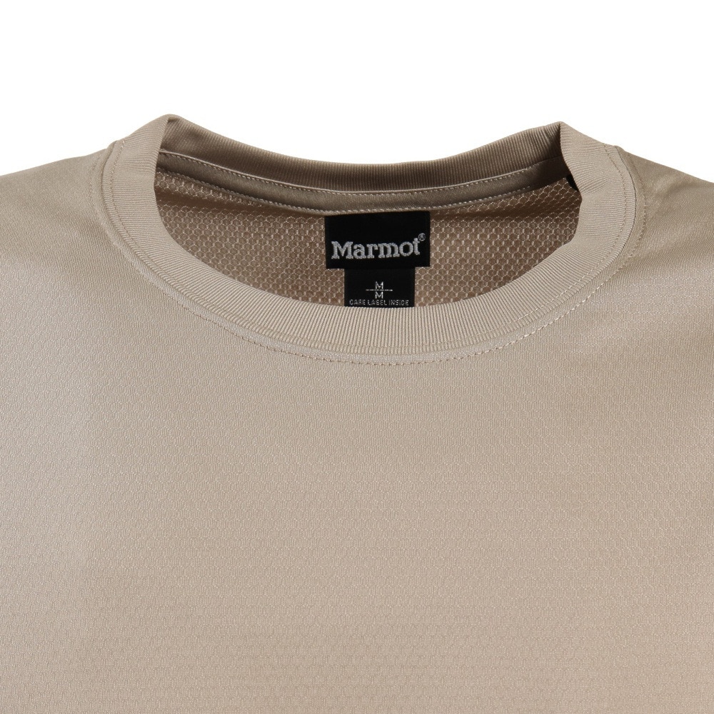 マーモット（Marmot）（メンズ）半袖Tシャツ ポケットロゴ チノ TOMTJA81XB CNO ベージュ トップス 吸水速乾 抗菌 防臭 UVカット