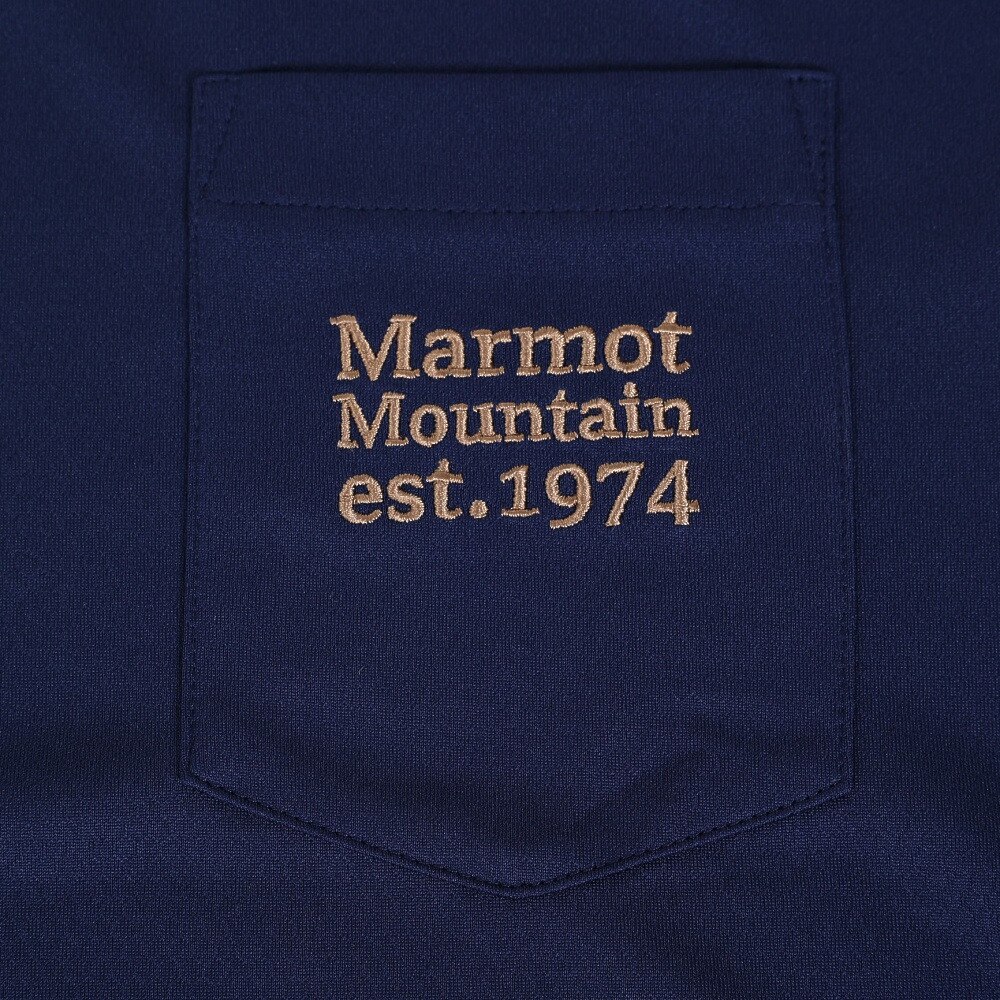 マーモット（Marmot）（メンズ）半袖Tシャツ ポケットロゴ TOMTJA81XB RNV ネイビー トップス 吸水速乾 抗菌 防臭 UVカット