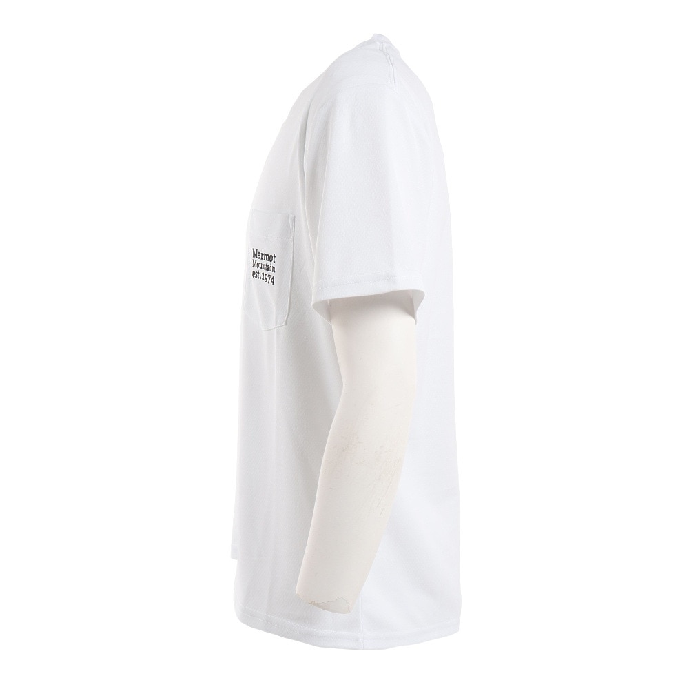 マーモット（Marmot）（メンズ）半袖Tシャツ ポケットロゴ TOMTJA81XB WH ホワイト トップス 吸水速乾 抗菌 防臭 UVカット