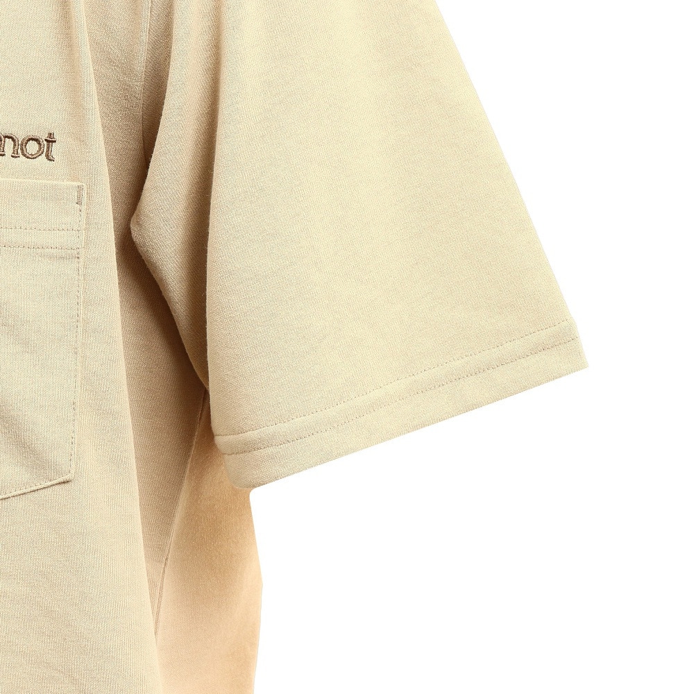 マーモット（Marmot）（メンズ）Pocket Logo H/S Crew 半袖Tシャツ ポケットロゴハーフスリーブクルー TOMTJA49 CNO ベージュ UVカット 速乾 アウトドア
