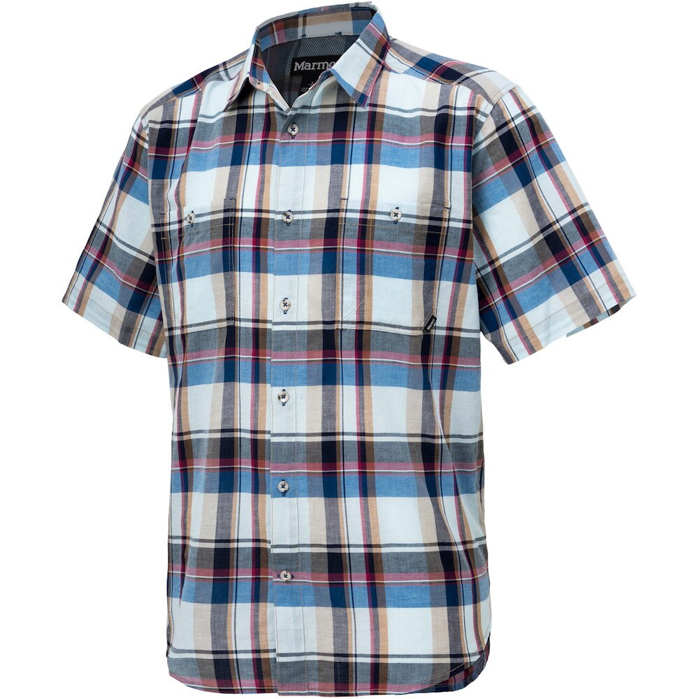 マーモット（Marmot）（メンズ）半袖Tシャツ シーエルプラッドハーフスリーブシャツ TOMRJA74 BL