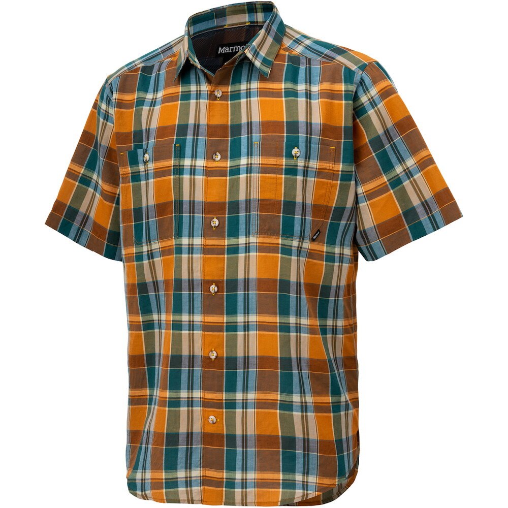 マーモット（Marmot）（メンズ）半袖シャツ シーエルプラッドハーフスリーブシャツ TOMRJA74 GR グレー チェック カジュアルシャツ