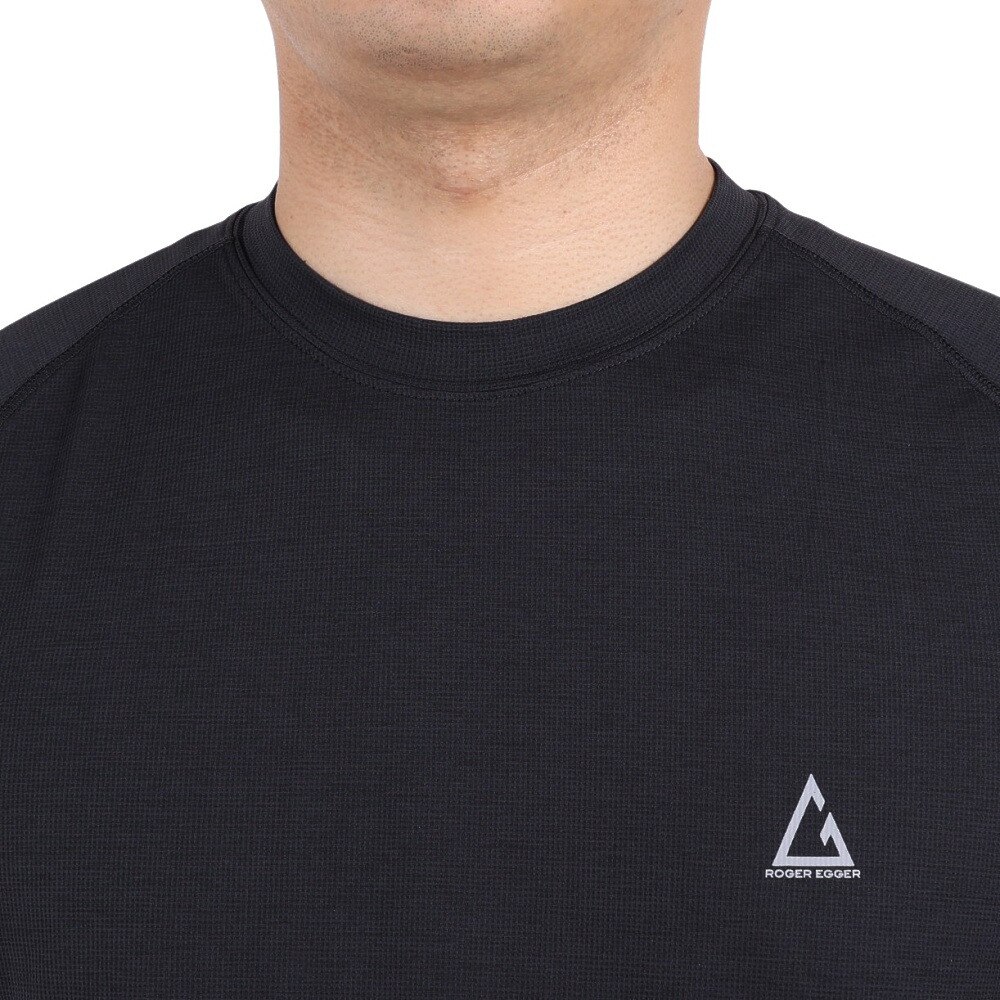 ロジャーエーガー（ROGER EGGER）（メンズ）半袖Tシャツ VIATEXスムース ショートスリーブTシャツ RE2SUK561008BLK ブラック