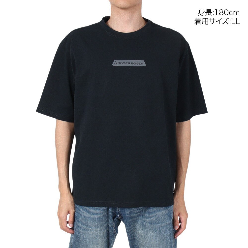 ロジャーエーガー（ROGER EGGER）（メンズ）半袖Tシャツ AIRY LOGO Tシャツ RE2SUK561013BLK
