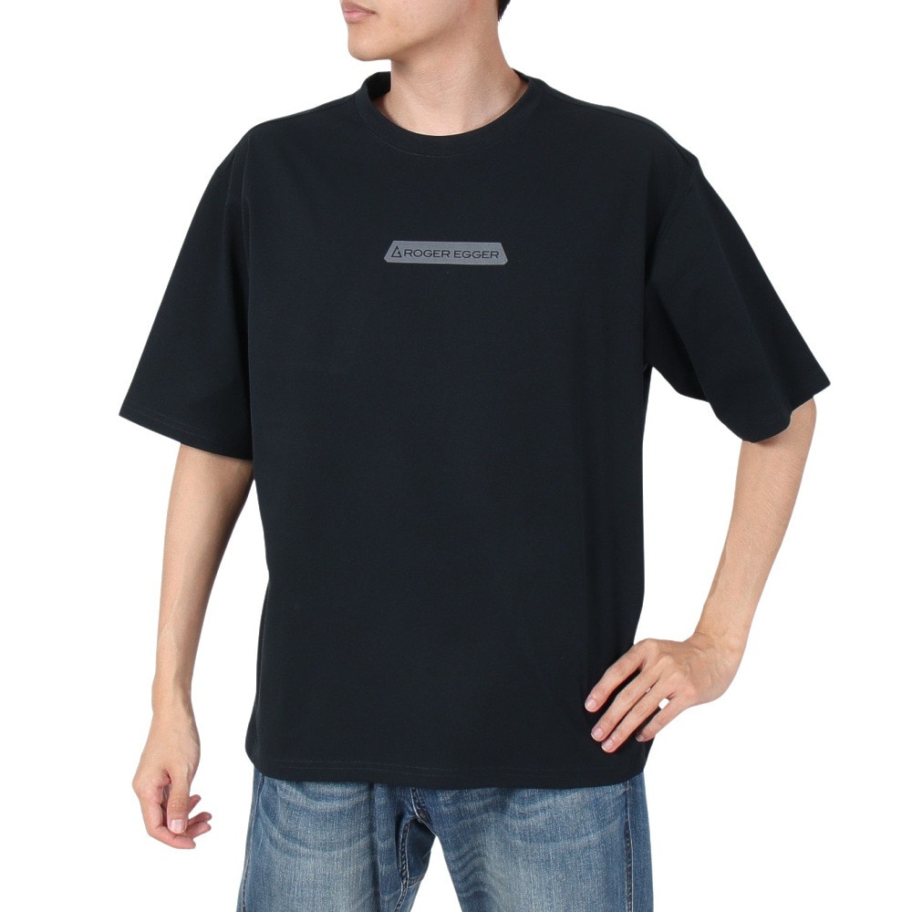 ロジャーエーガー（ROGER EGGER）（メンズ）半袖Tシャツ AIRY LOGO Tシャツ RE2SUK561013BLK