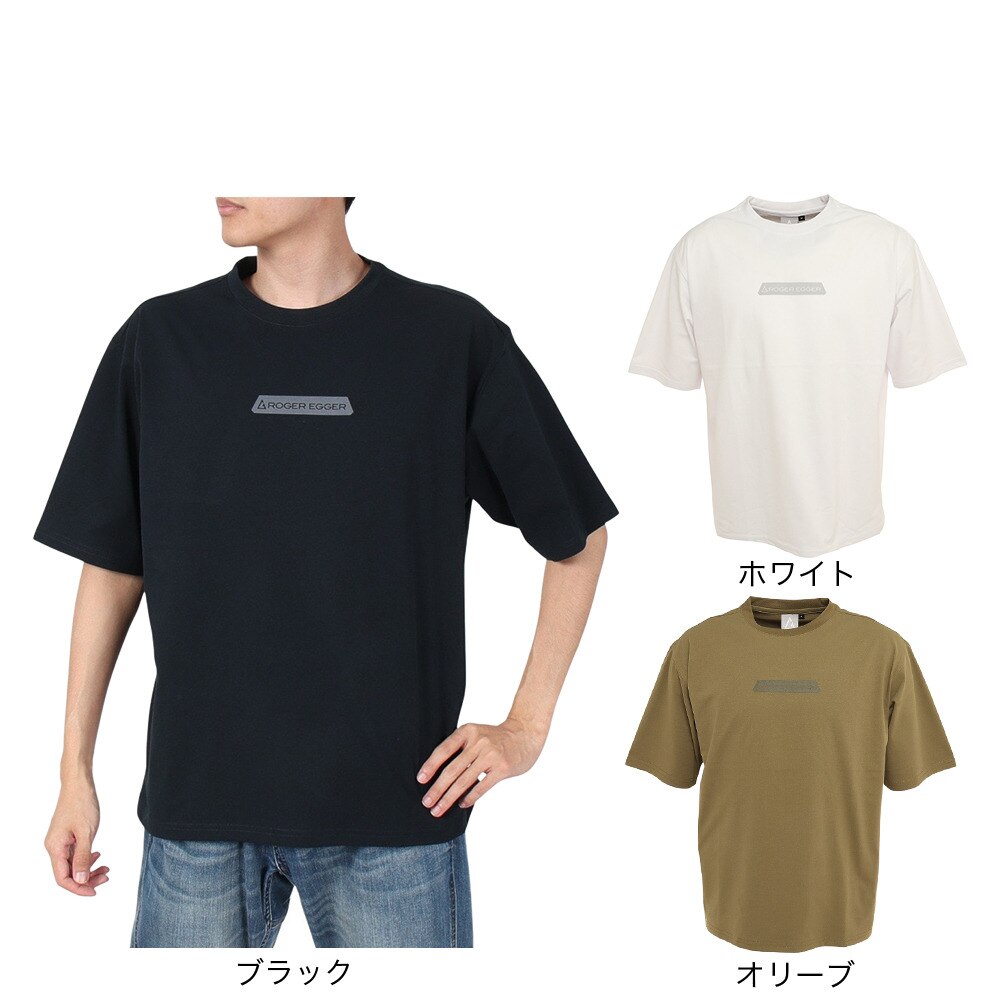 ロジャーエーガー（ROGER EGGER）（メンズ）半袖Tシャツ AIRY LOGO Tシャツ RE2SUK561013BLK