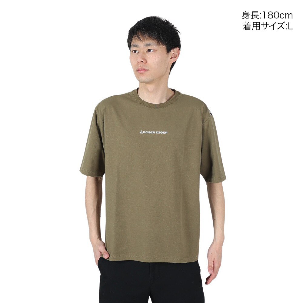 ロジャーエーガー（ROGER EGGER）（メンズ）半袖Tシャツ AIRY LOGO LABEL Tシャツ RE2SUK561014OLV