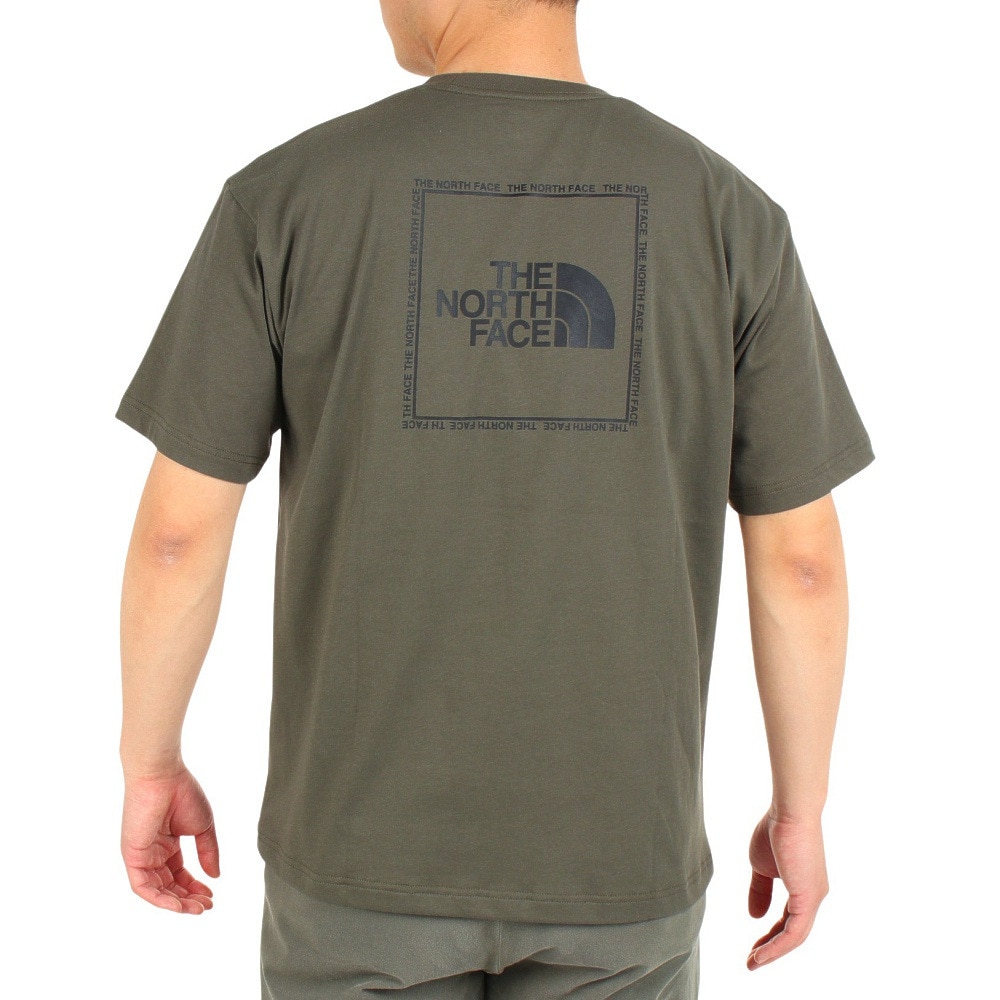 ザ・ノース・フェイス（THE NORTH FACE）（メンズ）速乾 バックプリント 半袖Tシャツ TNF SQAR LOGO スクエアロゴ Tシャツ NT32334X NT オリーブ