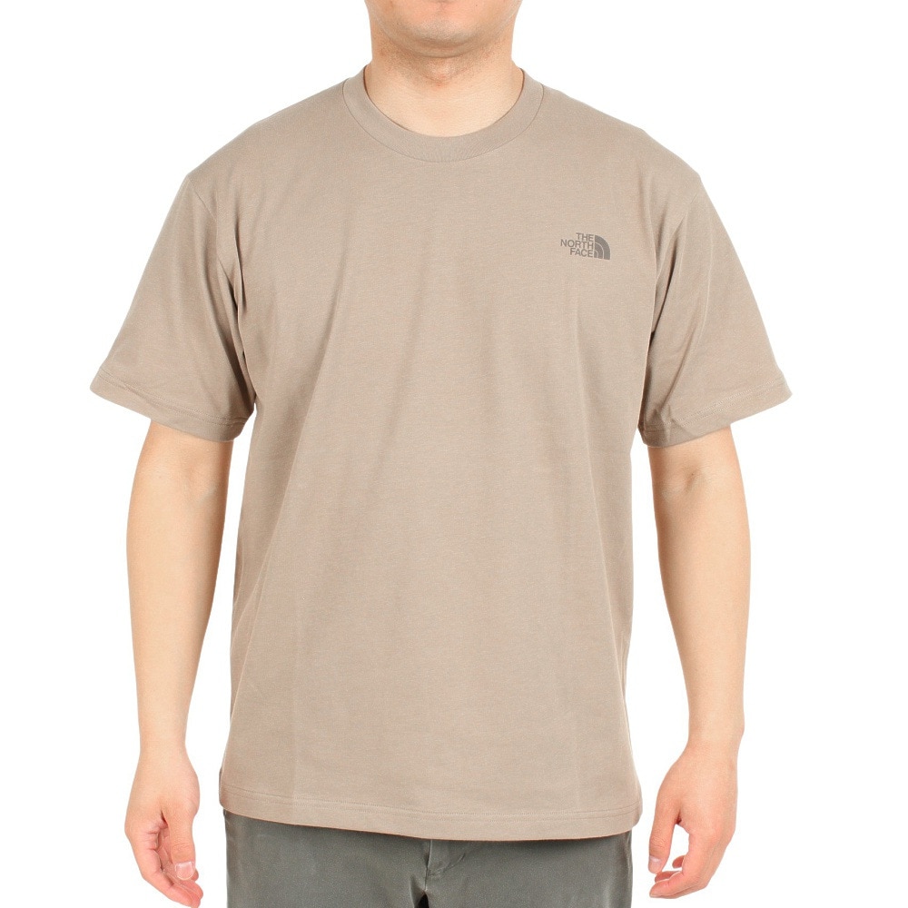 ザ・ノース・フェイス（THE NORTH FACE）（メンズ）速乾 バックプリント 半袖Tシャツ TNF SQAR LOGO スクエアロゴ Tシャツ NT32334X TW ベージュ