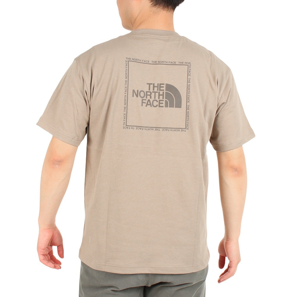 ザ・ノース・フェイス（THE NORTH FACE）（メンズ）速乾 バックプリント 半袖Tシャツ TNF SQAR LOGO スクエアロゴ Tシャツ NT32334X TW ベージュ