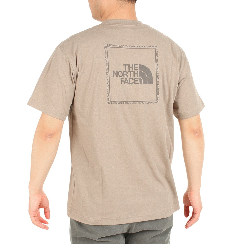 ザ・ノース・フェイス（THE NORTH FACE）（メンズ）速乾 バックプリント 半袖Tシャツ TNF SQAR LOGO スクエアロゴ Tシャツ NT32334X TW ベージュ