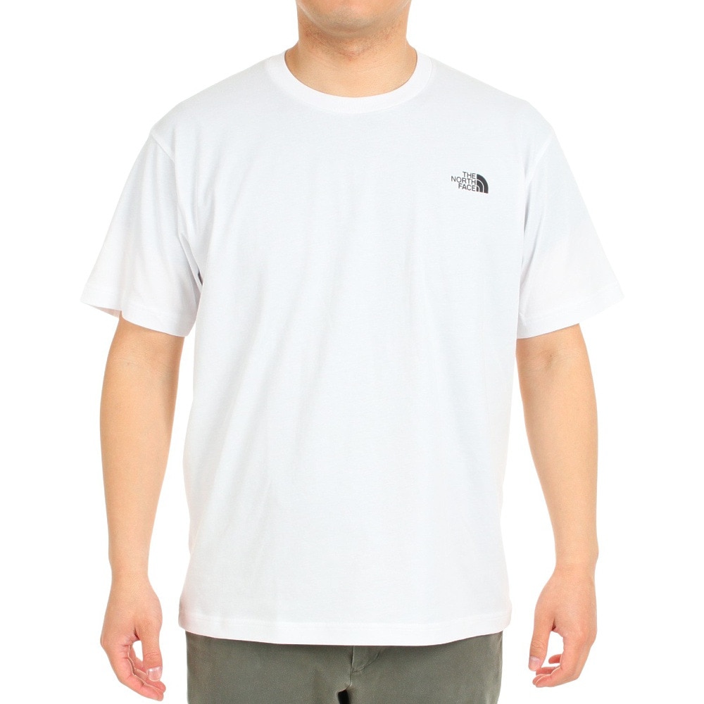 ザ・ノース・フェイス（THE NORTH FACE）（メンズ）速乾 バックプリント 半袖Tシャツ TNF SQAR LOGO スクエアロゴ Tシャツ NT32334X 白 ホワイト