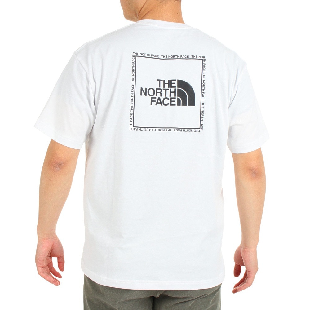 ザ・ノース・フェイス（THE NORTH FACE）（メンズ）速乾 バックプリント 半袖Tシャツ TNF SQAR LOGO スクエアロゴ Tシャツ NT32334X 白 ホワイト