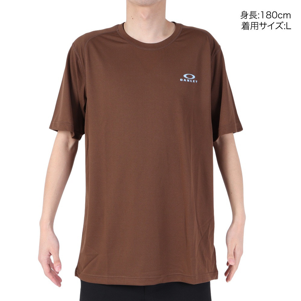 オークリー（OAKLEY）（メンズ）吸汗 ストレッチ Tシャツ 半袖 ENHANCE メッシュ RC Tシャツ FOA404279-31V ブラウン