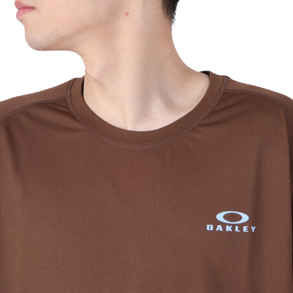 オークリー（OAKLEY）（メンズ）吸汗 ストレッチ Tシャツ 半袖 ENHANCE メッシュ RC Tシャツ FOA404279-31V ブラウン