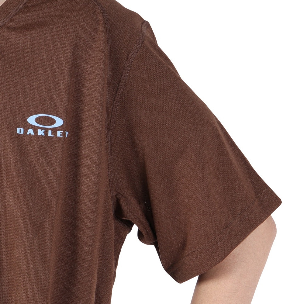 オークリー（OAKLEY）（メンズ）吸汗 ストレッチ Tシャツ 半袖 ENHANCE メッシュ RC Tシャツ FOA404279-31V ブラウン