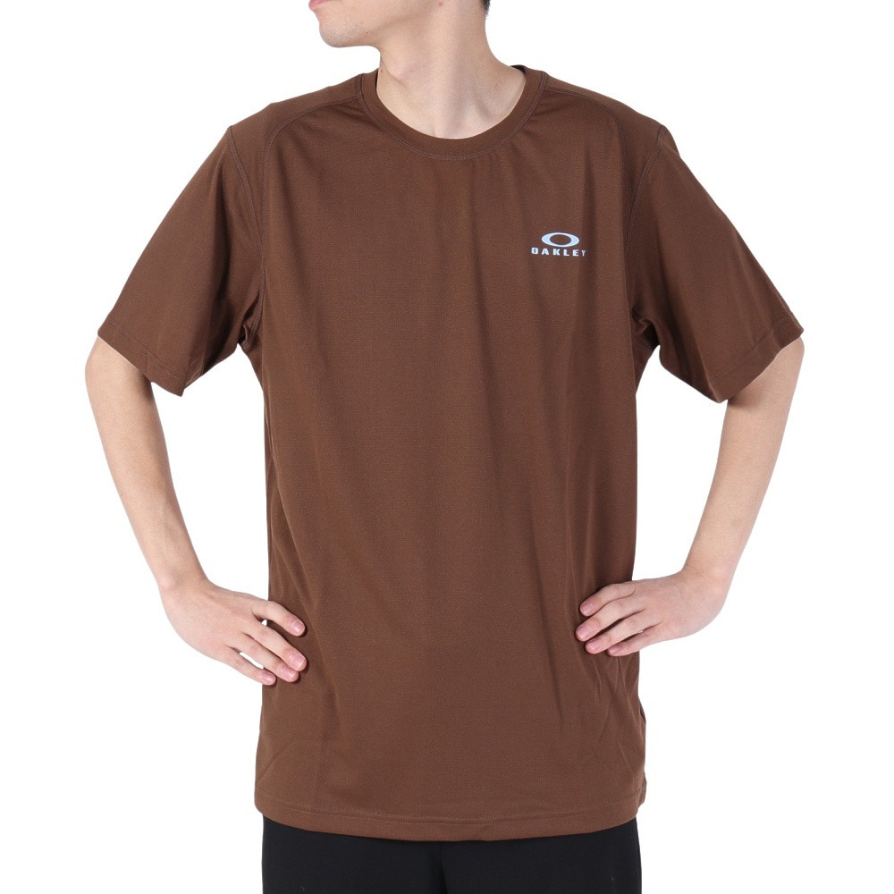 オークリー（OAKLEY）（メンズ）吸汗 ストレッチ Tシャツ 半袖 ENHANCE メッシュ RC Tシャツ FOA404279-31V ブラウン