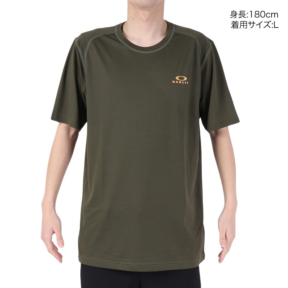 オークリー（OAKLEY）（メンズ）半袖Tシャツ ENHANCE メッシュ RC Tシャツ FOA404279-86L オリーブ