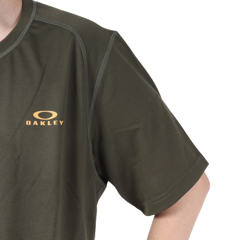 オークリー（OAKLEY）（メンズ）吸汗 ストレッチ 半袖Tシャツ ENHANCE メッシュ RC Tシャツ FOA404279-86L オリーブ
