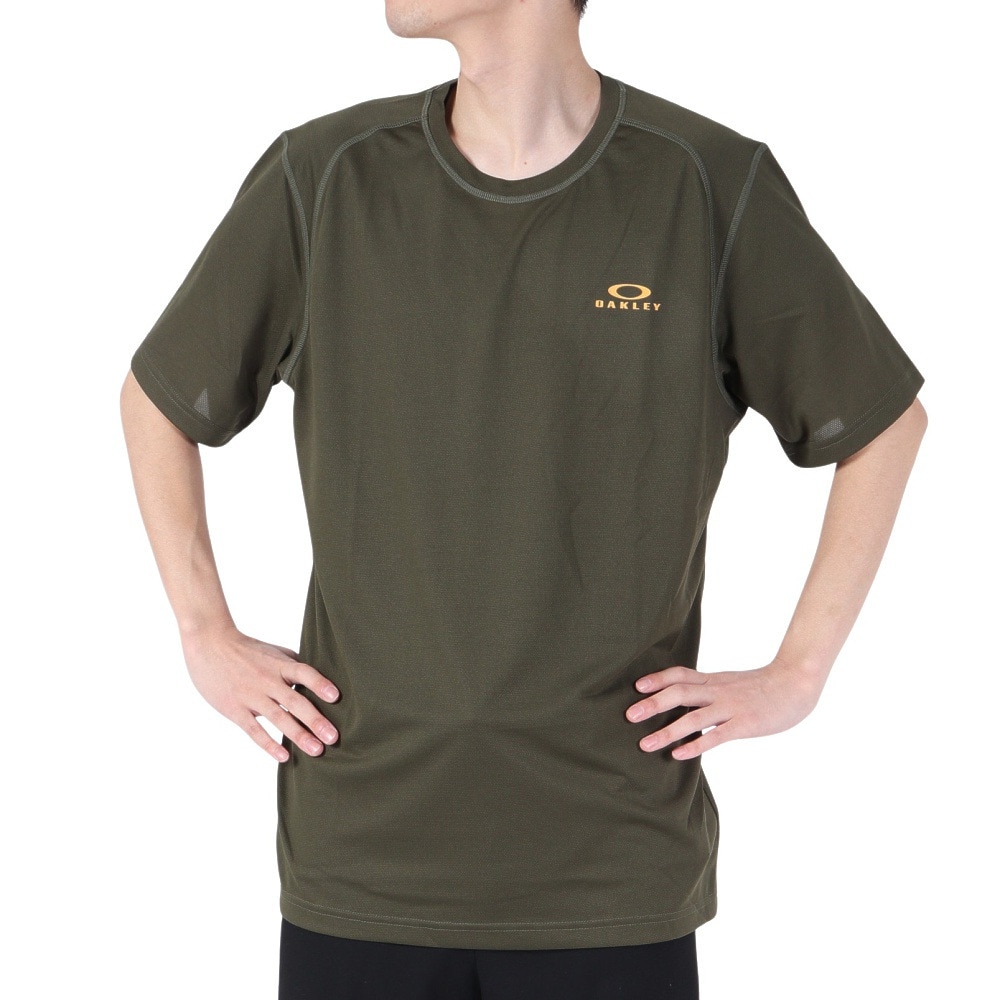 オークリー（OAKLEY）（メンズ）吸汗 ストレッチ 半袖Tシャツ ENHANCE メッシュ RC Tシャツ FOA404279-86L オリーブ