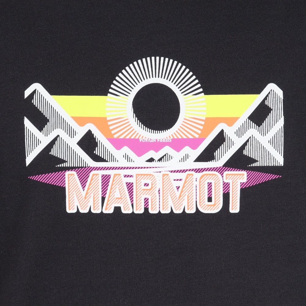 マーモット（Marmot）（メンズ）UPF30 速乾 半袖Tシャツ マウンテンロゴハーフスリーブクルーネック TOMTJA48 BK ブラック