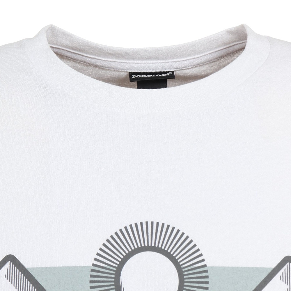 マーモット（Marmot）（メンズ）UPF30 速乾 半袖Tシャツ マウンテンロゴ ハーフスリーブクルーネックTシャツ TOMTJA48 FWH ホワイト