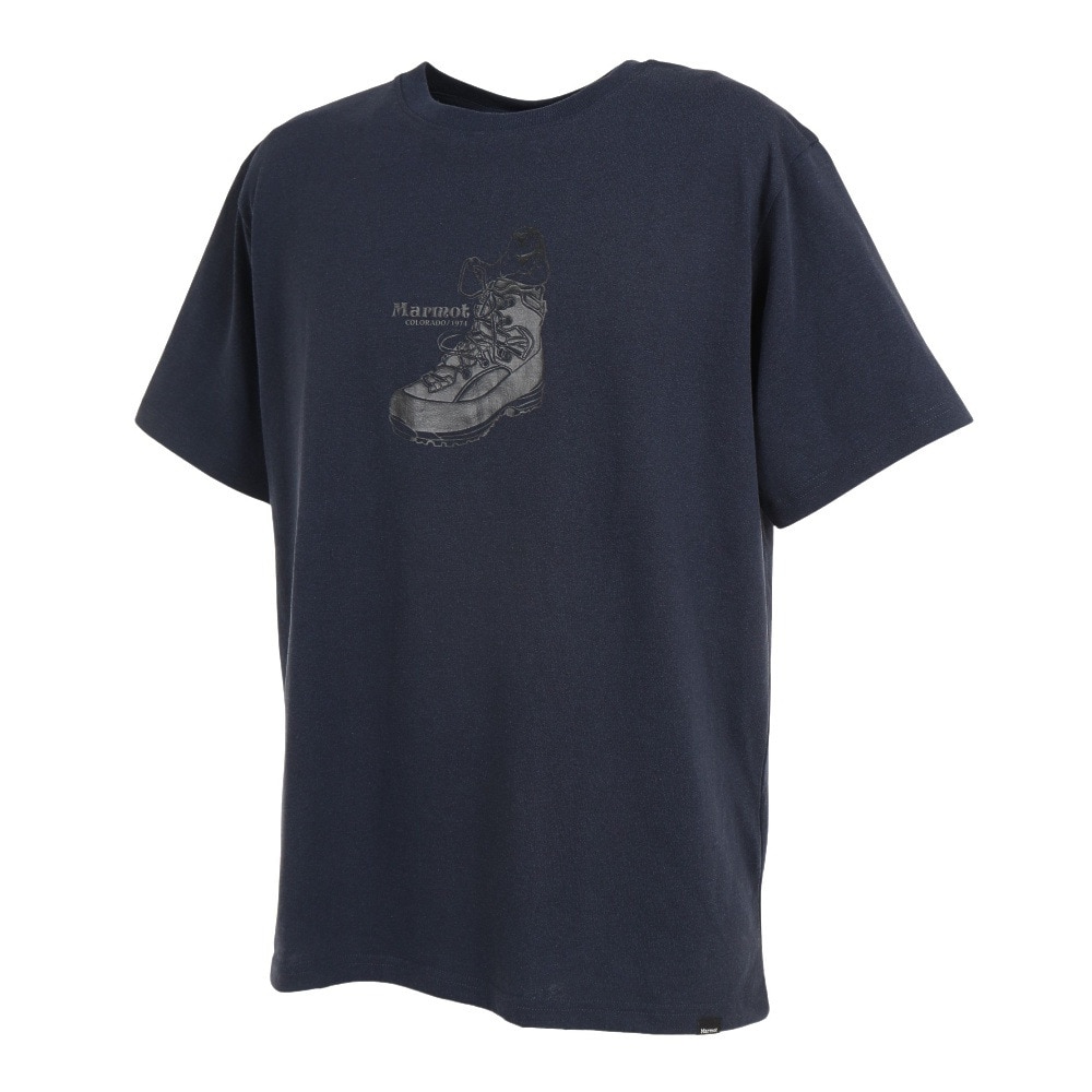 マーモット（Marmot）（メンズ）半袖Tシャツ マーモットインブーツ クルーネックTシャツ TOMTJA51 CNV ネイビー