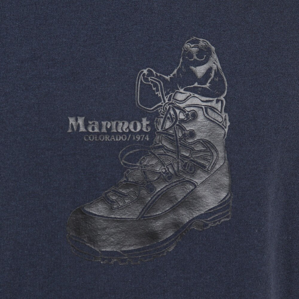 マーモット（Marmot）（メンズ）半袖Tシャツ マーモットインブーツ クルーネックTシャツ TOMTJA51 CNV ネイビー