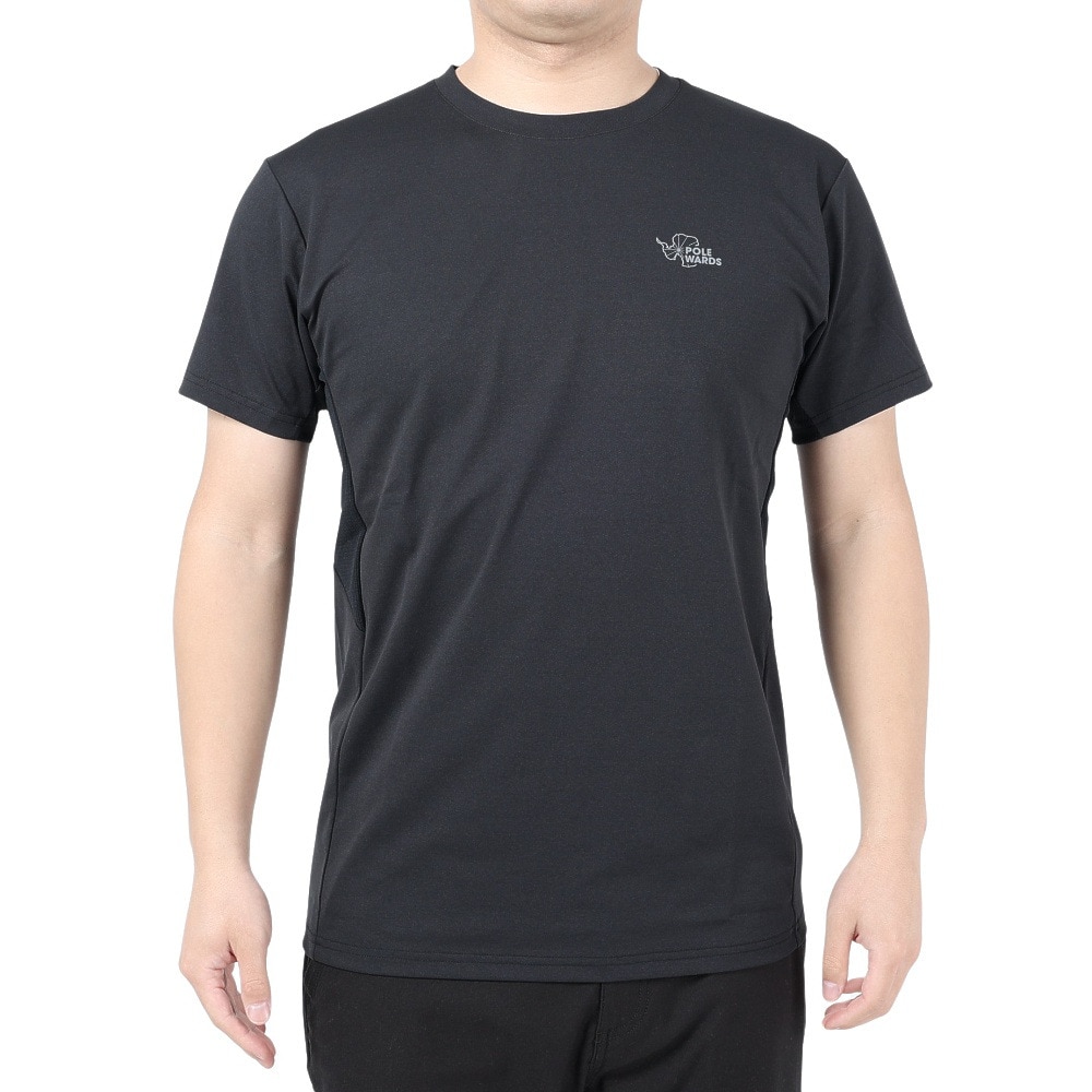 POLEWARDS（メンズ）半袖Tシャツ EXフレックス PW2PJA04 BLK ブラック UV カット 吸汗速乾 ストレッチ
