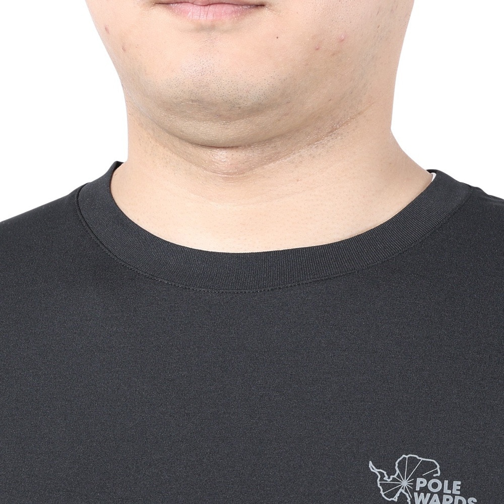 POLEWARDS（メンズ）半袖Tシャツ EXフレックス PW2PJA04 BLK ブラック UV カット 吸汗速乾 ストレッチ