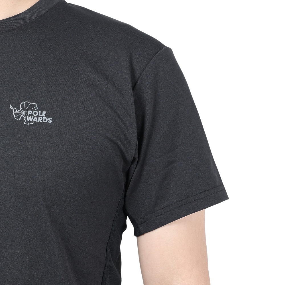 POLEWARDS（メンズ）半袖Tシャツ EXフレックス PW2PJA04 BLK ブラック UV カット 吸汗速乾 ストレッチ