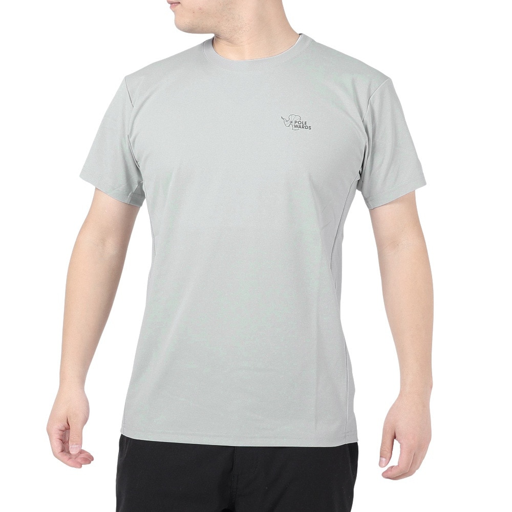 POLEWARDS（メンズ）半袖Tシャツ EXフレックス PW2PJA04 GRY グレー UV カット 吸汗速乾 ストレッチ