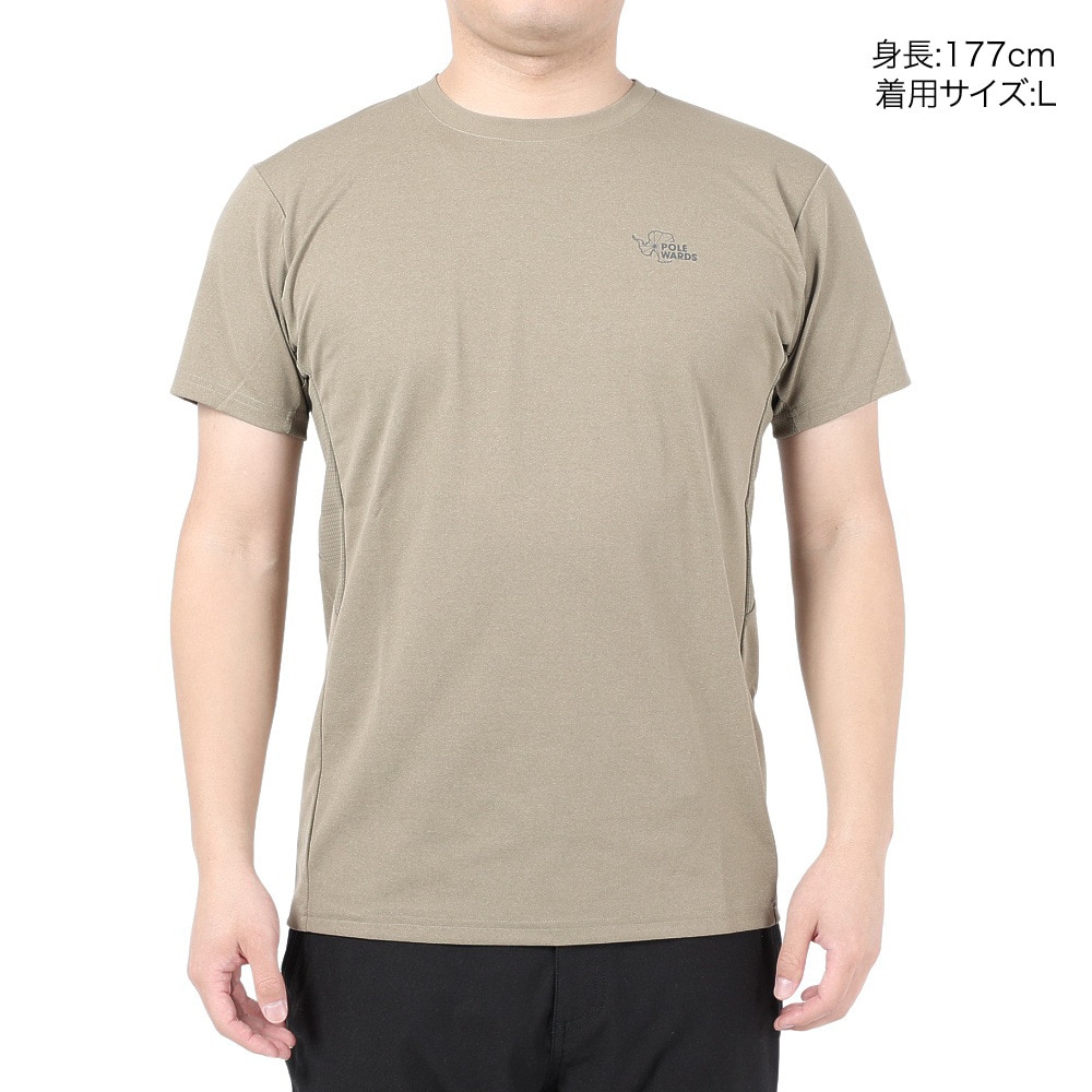 POLEWARDS（メンズ）半袖Tシャツ EXフレックス PW2PJA04 OLV オリーブ UV カット 吸汗速乾 ストレッチ