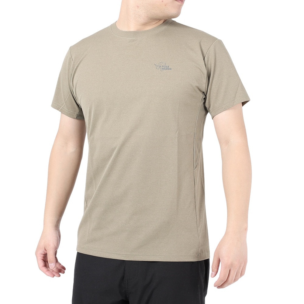POLEWARDS（メンズ）半袖Tシャツ EXフレックス PW2PJA04 OLV オリーブ UV カット 吸汗速乾 ストレッチ