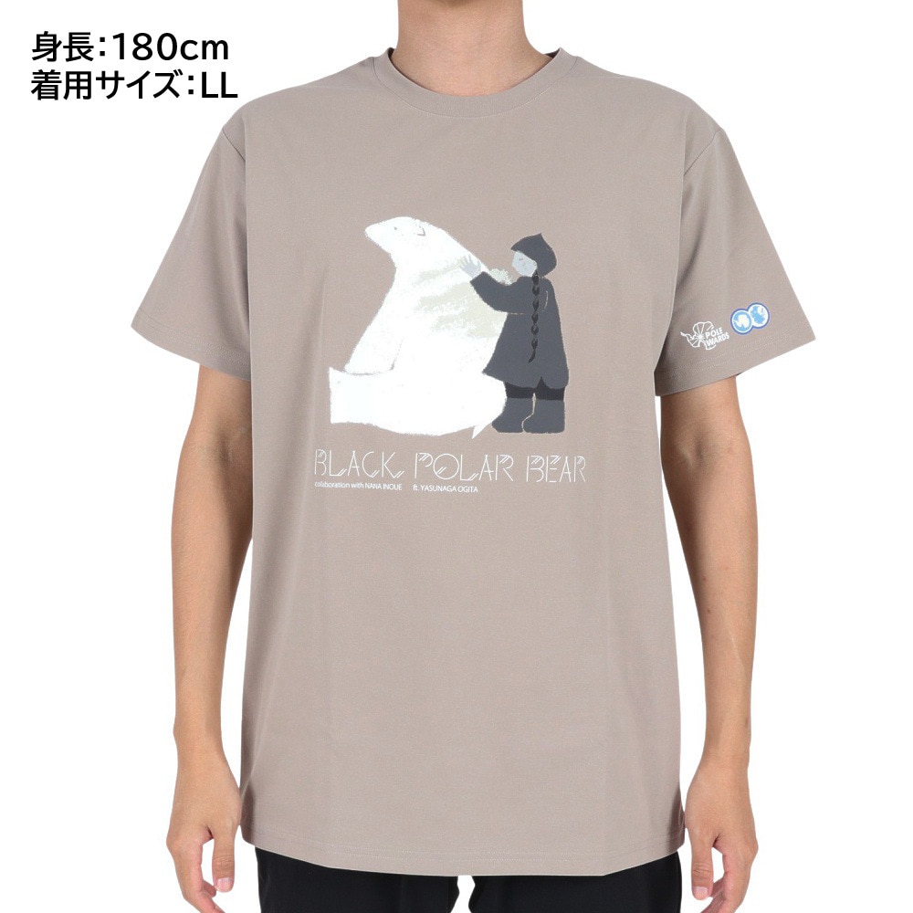 POLEWARDS（メンズ）半袖 Tシャツ 日本極地研究振興会コラボTEE PW2PJA08-BEG ベージュ UVカット 速乾