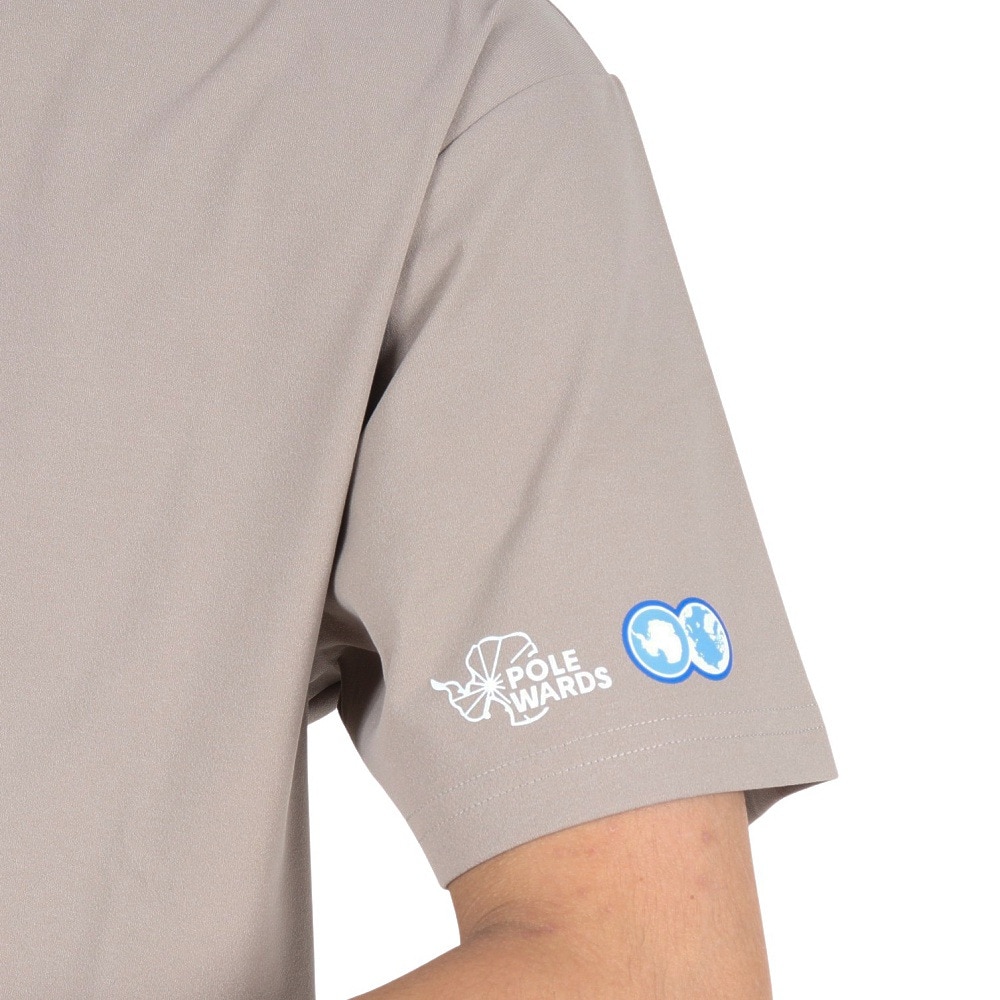 POLEWARDS（メンズ）半袖 Tシャツ 日本極地研究振興会コラボTEE PW2PJA08-BEG ベージュ UVカット 速乾