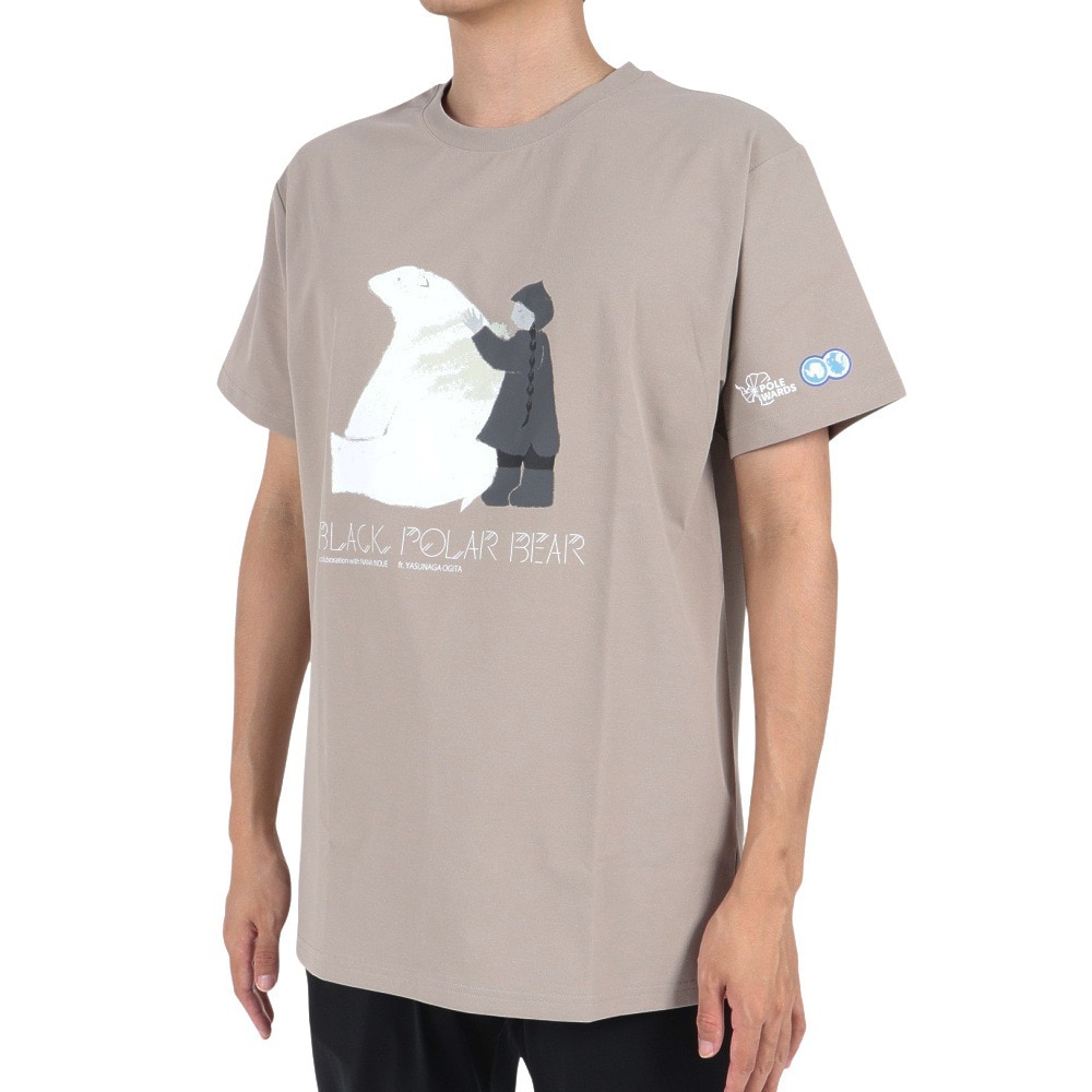 POLEWARDS（メンズ）半袖 Tシャツ 日本極地研究振興会コラボTEE PW2PJA08-BEG ベージュ UVカット 速乾