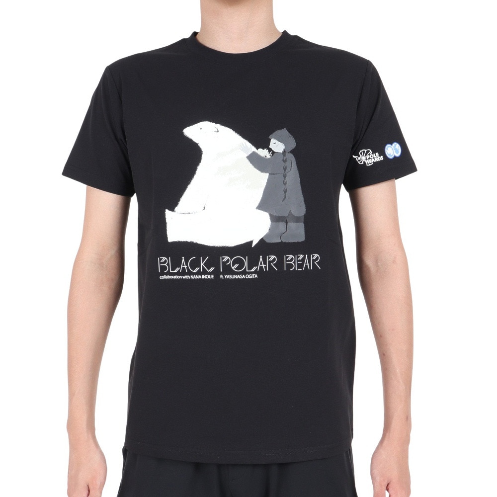 POLEWARDS（メンズ）半袖 Tシャツ 日本極地研究振興会コラボTEE PW2PJA08-BLK ブラック UVカット 速乾
