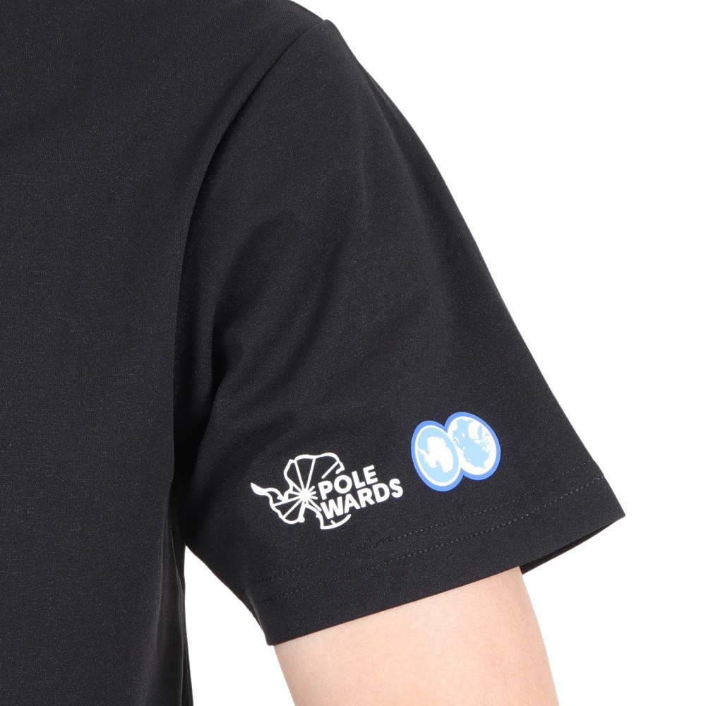 POLEWARDS（メンズ）半袖 Tシャツ 日本極地研究振興会コラボTEE PW2PJA08-BLK ブラック UVカット 速乾