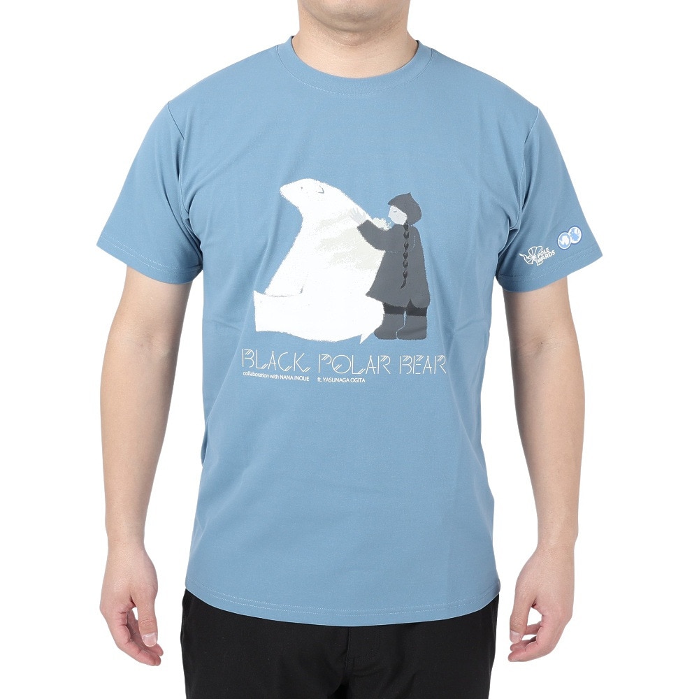 POLEWARDS（メンズ）半袖 Tシャツ 日本極地研究振興会コラボTEE PW2PJA08-BLU ブルー UVカット 速乾