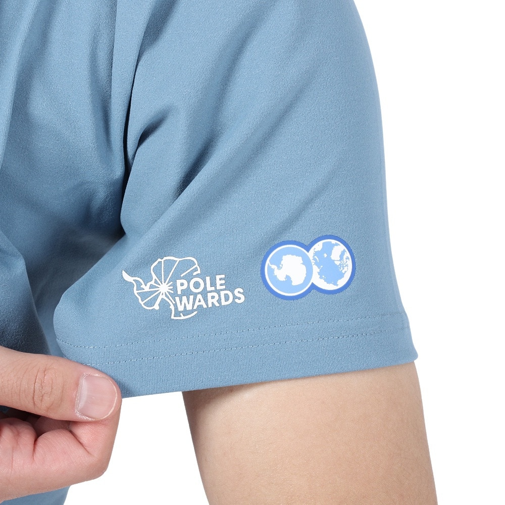 POLEWARDS（メンズ）半袖 Tシャツ 日本極地研究振興会コラボTEE PW2PJA08-BLU ブルー UVカット 速乾